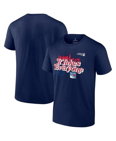 Men's Navy New York Rangers 2024 Stanley Cup Playoffs Slogan T-Shirt