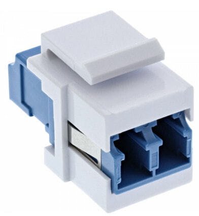 InLine FO Keystone Snap-in adaptor white - duplex LC/LC - SM - ceramic sleeve,blue