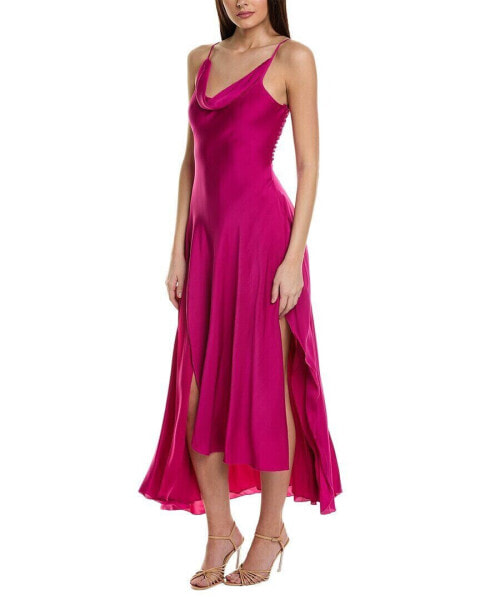 Nicholas Elsie Ruffle Slit Silk-Blend Gown Women's