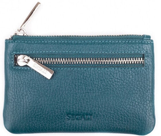 Leather mini wallet-key ring 7291 A blue
