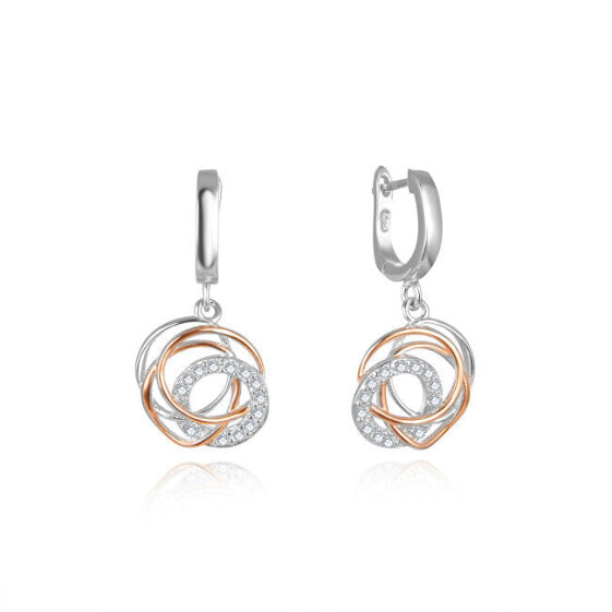 Fashion bicolor earrings with zircons AGUP2689-RHR