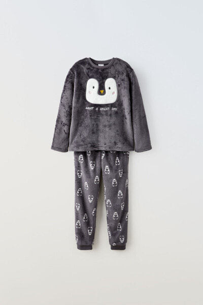 Пижама для мальчиков ZARA с флисовым пингвином