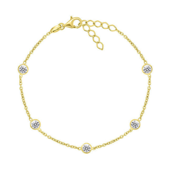 Charming gold-plated bracelet with zircons BRC105Y