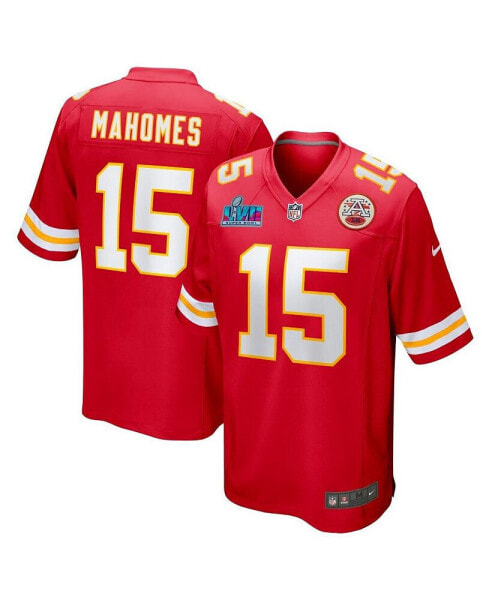 Мужская футболка Nike Patrick Mahomes Красная Kansas City Chiefs Super Bowl LVII Patch Game Jersey