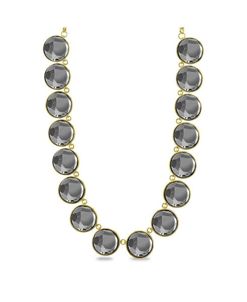 Charcoal Circle Stone Necklace