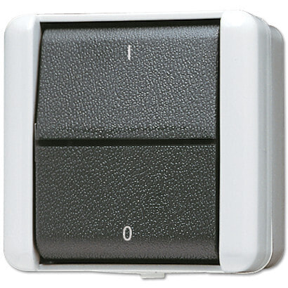 JUNG 802 W - Rocker switch - 2P - Wired - Black,White - Thermoplastic - IP44