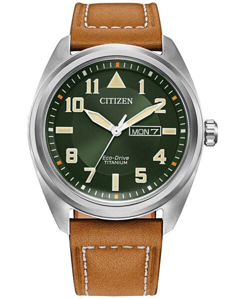 Часы Citizen eco-Drive Men's Garrison Brown Leather Strap42mm