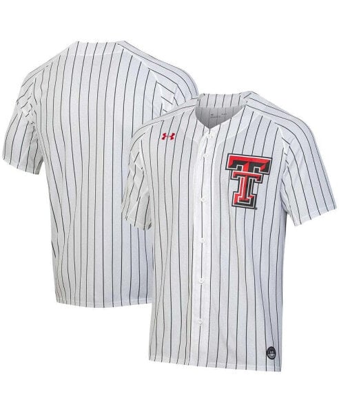 Men's White Texas Tech Red Raiders Softball Button-Up Jersey
