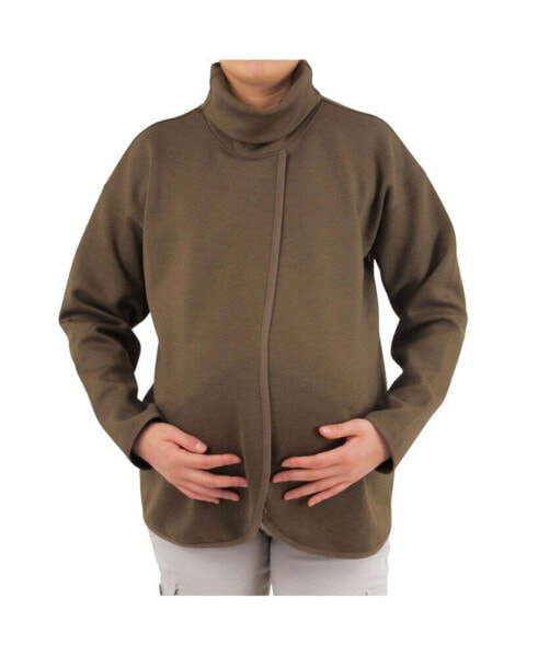 Maternity Cross-Front Nursing Pullover Sweater