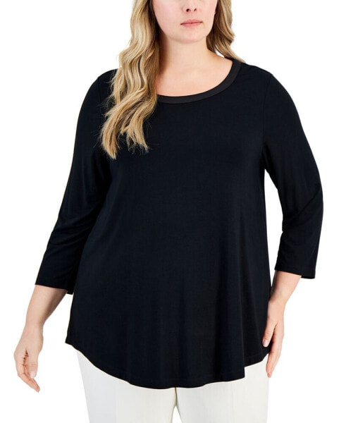 Топ JM Collection Plus Size SatinTrim