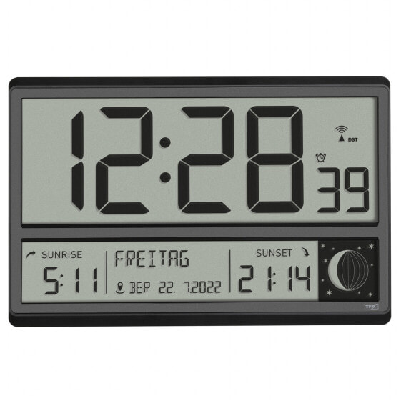 Цифровые часы TFA Dostmann 60.4524.01 - черный, большой дисплей 360 х 235 мм
