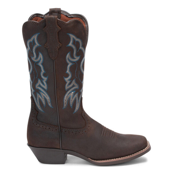 Justin Boots Brandy Embroidered Square Toe Cowboy Womens Brown Casual Boots L27