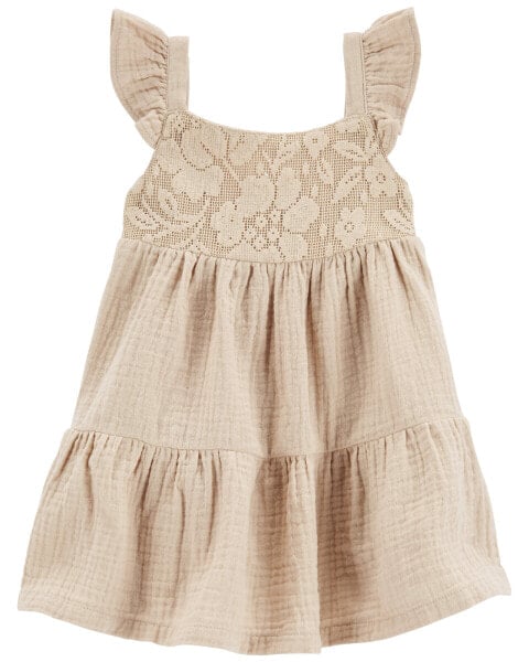 Baby Lace Tiered Flutter Dress 6M