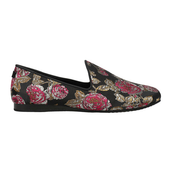 TOMS Darcy Floral Slip On Womens Black Flats Casual 10019235T