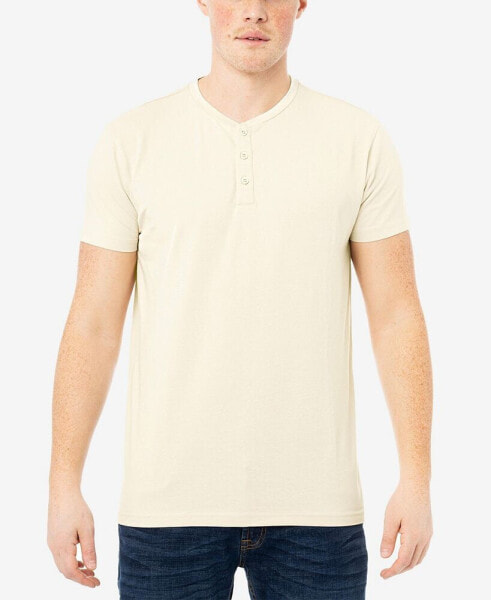 Men's Basic Henley Neck Short Sleeve T-shirt