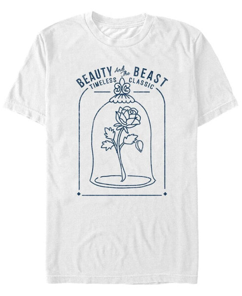 Disney Men's Beauty and the Beast Classic Rose Glass, Short Sleeve T-Shirt