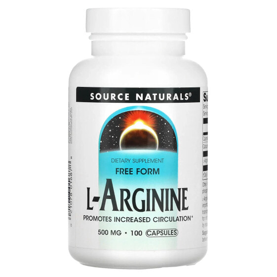 Аминокислоты Source Naturals L-Аргинин, 500 мг, 100 капсул