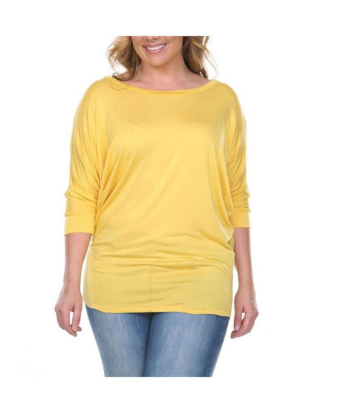 Plus Size Bat Sleeve Tunic Top