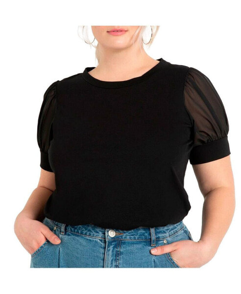 Plus Size Combo Sleeve Tee