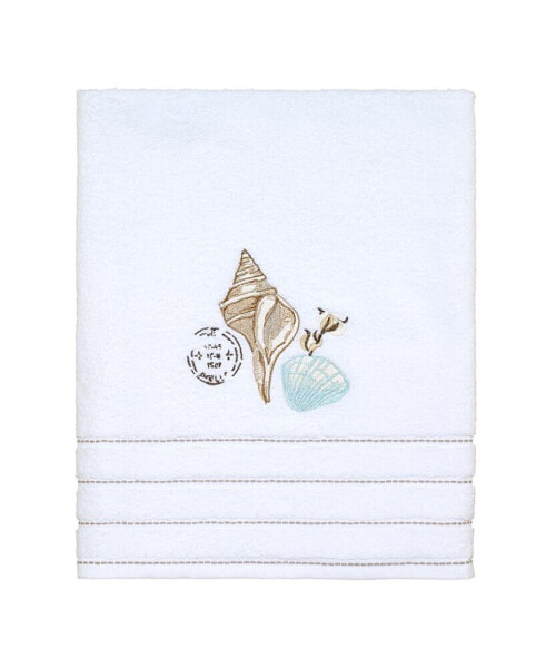 Farmhouse Shell Embroidered Cotton Bath Towel, 27" x 50"