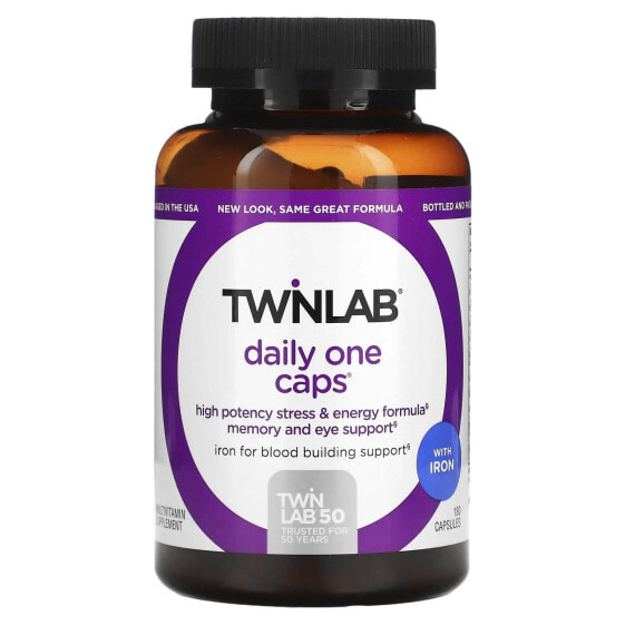 Витаминно-минеральный комплекс Twinlab Daily One с железом, 180 капсул