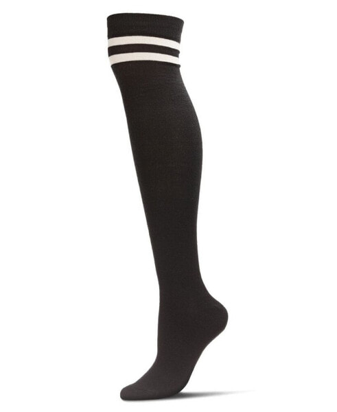 Women's Top Stripe Cashmere Blend Over The Knee Warm Socks