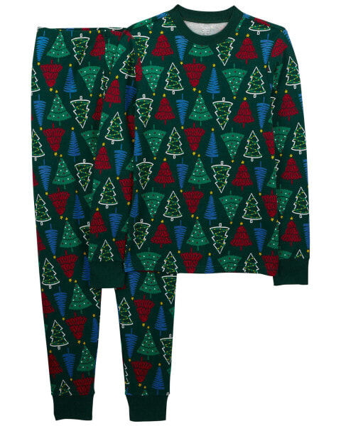 Adult 2-Piece Christmas Tree 100% Snug Fit Cotton Pajamas S