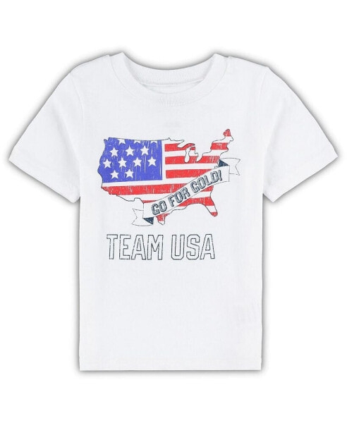 Toddler Boys and Girls White Team USA Go For Gold T-shirt