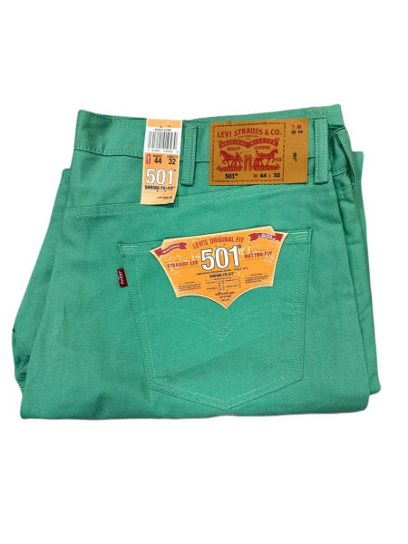 Levis 501 Shrink To Fit Button Fly Jeans Color Aqua Blue 2589