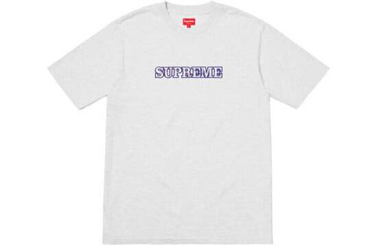 Supreme FW18 Floral Logo Tee Ash Grey 花卉Logo印花短袖T恤 男女同款 灰色 送礼推荐 / Футболка Supreme FW18 Floral SUP-FW18-316