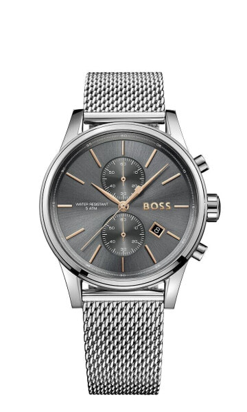Наручные часы BOSS Men's Jet из нержавеющей стали и сетчатого браслета, цвет: серебряный (Модель: 1513440)