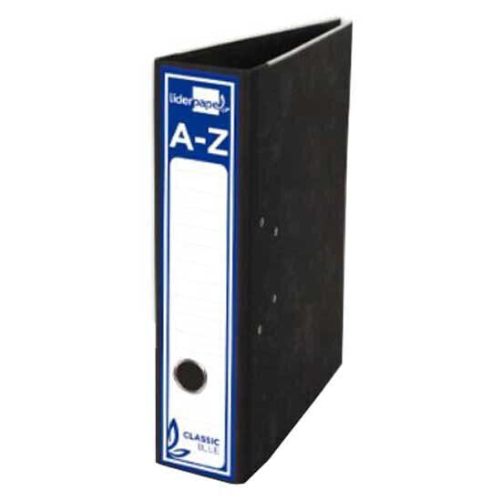 LIDERPAPEL Lever arch file folio classic blue interlaced cardboard without rado spine 80 mm metal compressor