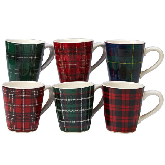 Christmas Plaid 6-Pc. Mug asst.