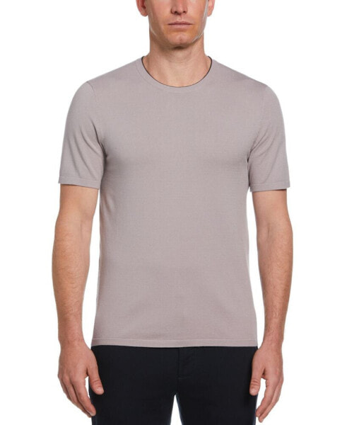 Men's Short Sleeve Solid Crewneck Sweater