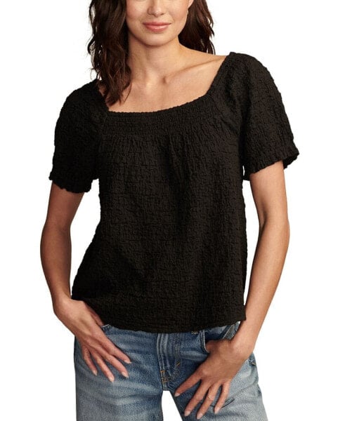 Women's Square-Neck Short-Sleeve Top