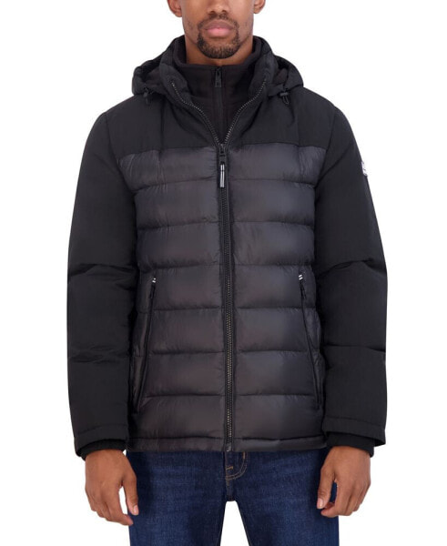 Men's Mixed Media Puffer Jacket