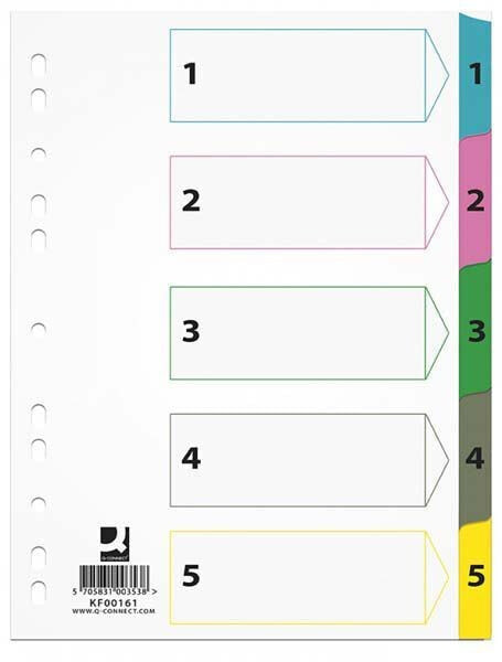 Канцелярские товары Q-Connect Прозрачные вкладки Mylar A4 1-5 (KF00161)