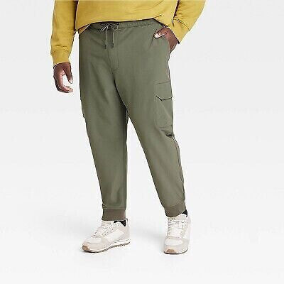 Men's Big & Tall Tapered Tech Cargo Jogger Pants - Goodfellow & Co Olive Green