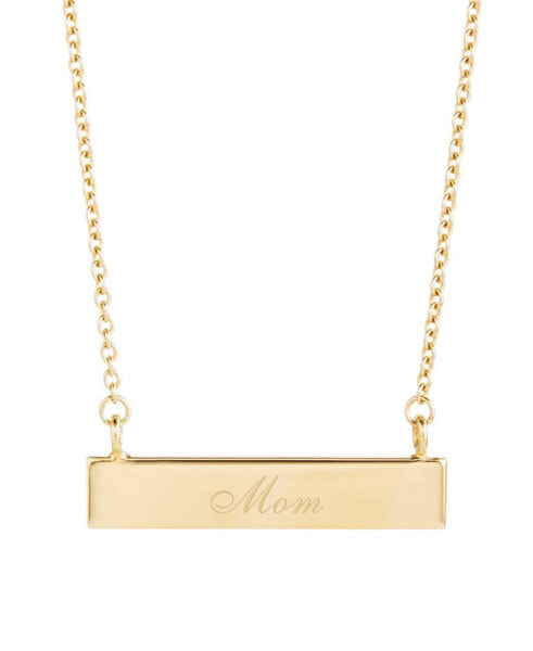 14K Gold Plated Mom Bar Necklace
