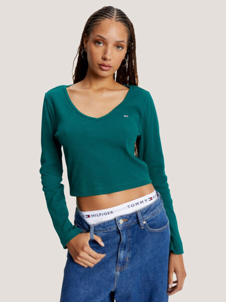 Slim Fit Ribbed Cropped Baby T-Shirt