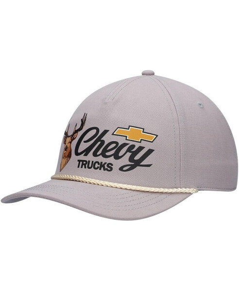 Men's Gray Chevrolet Canvas Cappy Trucker Adjustable Hat