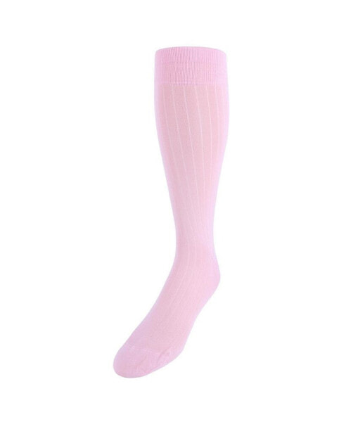 Men's Jasper Ribbed Over The Calf Solid Color Mercerized Cotton Socks