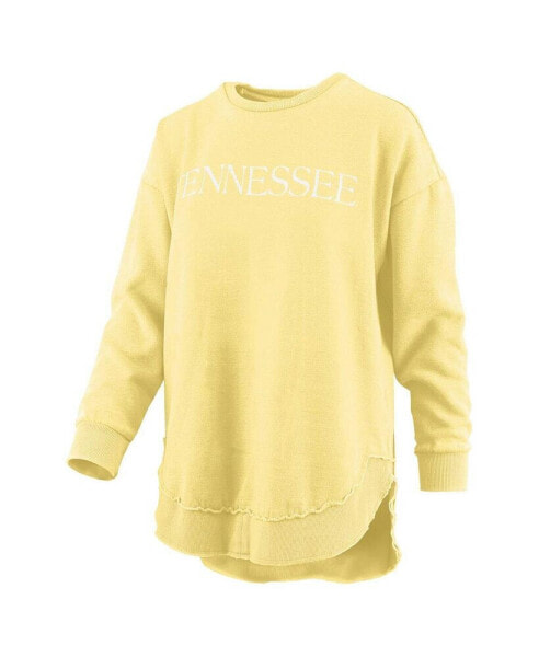 Women's Yellow Tennessee Volunteers Seaside Springtime Vintage-like Poncho Pullover Sweatshirt