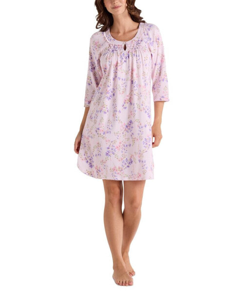 Women's 3/4-Sleeve Floral Nightgown