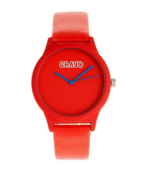 Часы Crayo Splat Red Leatherette Strap 38mm