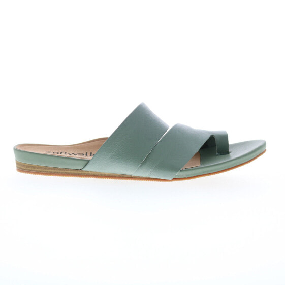 Softwalk Cairo S2204-312 Womens Green Wide Leather Slides Sandals Shoes 8