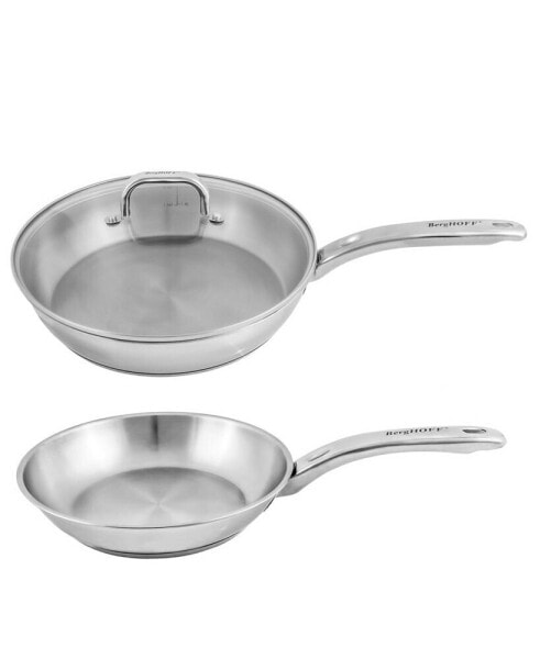 Belly 18/10 Stainless Steel 3 Piece Fry Pan and Skillet Set