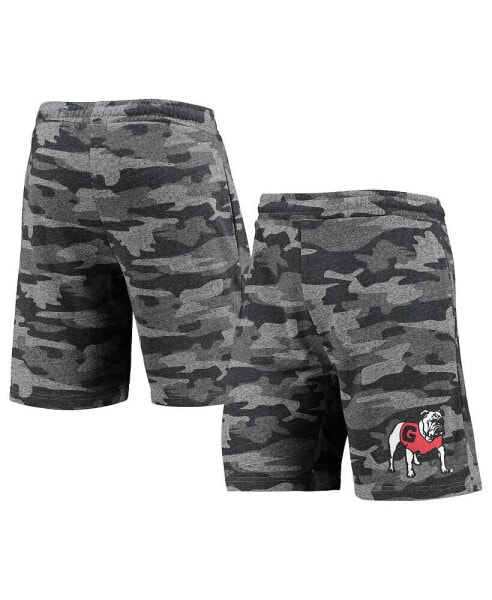 Men's Charcoal and Gray Georgia Bulldogs Camo Backup Terry Jam Lounge Shorts