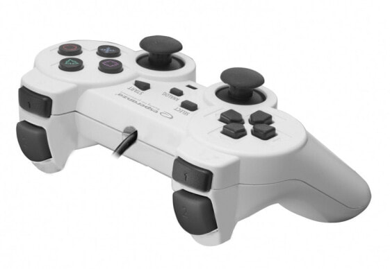 Игровой геймпад Esperanza EGG106W - ПК, PlayStation 2, PlayStation 3 - Аналоговый / Цифровой - Проводной - USB - Черный, Белый