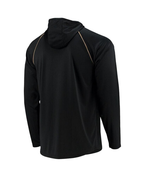 Men's Black New Orleans Saints Raglan Long Sleeve Hoodie T-shirt